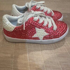 LOLA AND THE BOYS SPARKLE PINK WHITE SHOES US SIZE 12 LOLA SIZE 29